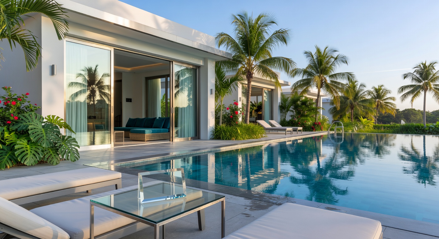 Poolside room at Funcircuitboss resort