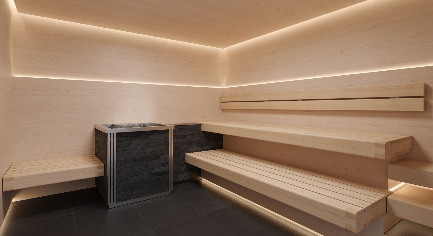 Modern luxury sauna interior